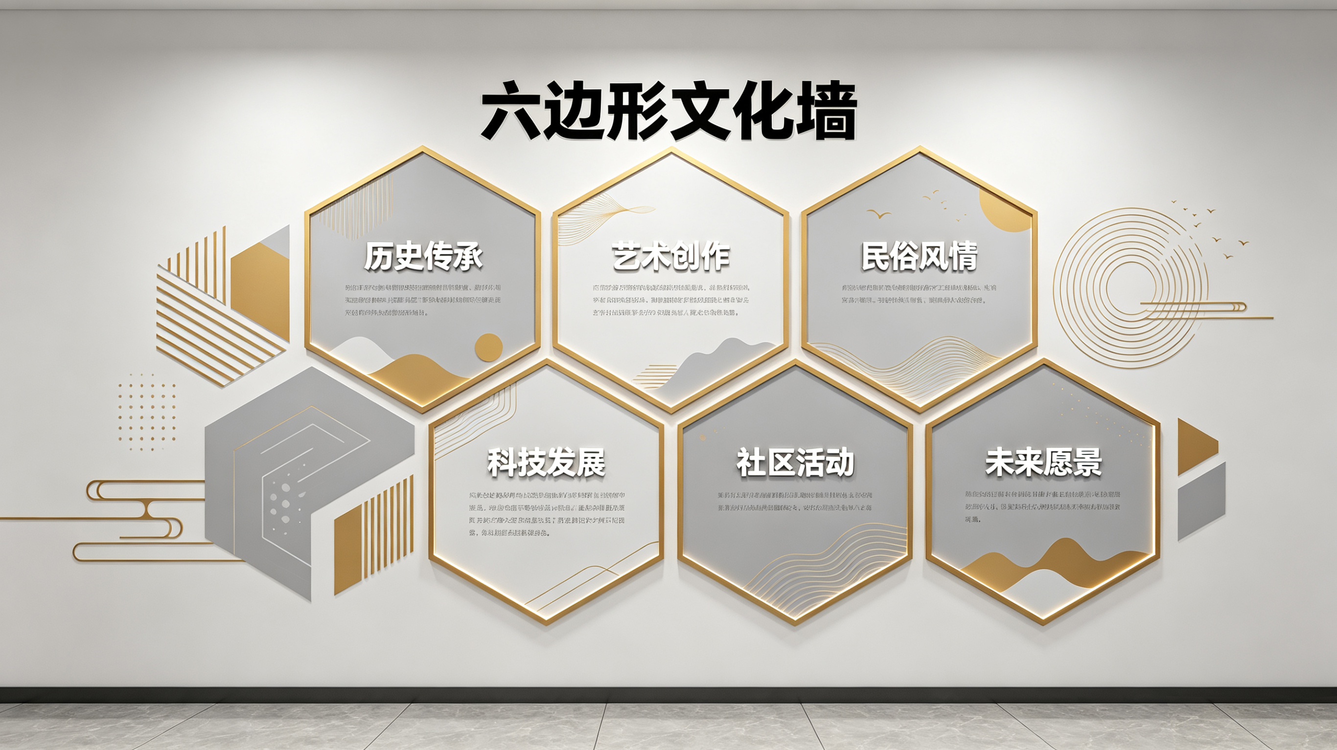 嘉兴企业文化墙 | 六边形信息美学